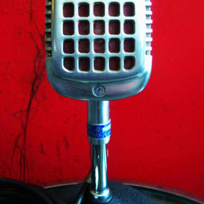 Vintage 1940's Shure 737A crystal super cardioid microphone / retro mod dynamic Satin Chrome w period cable 55 55S 708A # 2 image 4