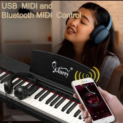 Glarry GPP-110 88 Key Full Size Semi-Weighted Standard Electric Digital Piano with Piano Bench Black image 4