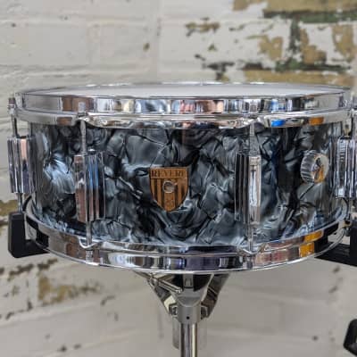 Revere 5.5x14" Black Diamond Pearl Vintage Snare Drum MIJ image 1