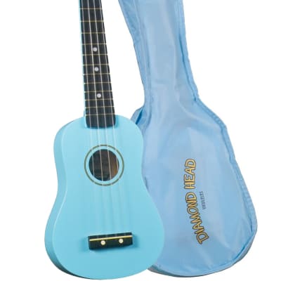 Diamond Head DU-106 4-String Soprano Ukulele, Uke with Gig Bag - Light Blue image 1