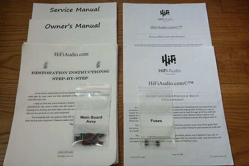 Crown (Amcron) Power Line One restoration kit filter capacitor repair rebuild fix  			