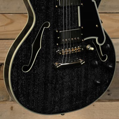 D'Angelico Excel Mini DC Hollowbody Guitar Black Dog w/ Case for sale