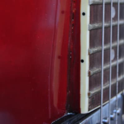 Logan 375 copy cherry handmade luthier guitar image 4