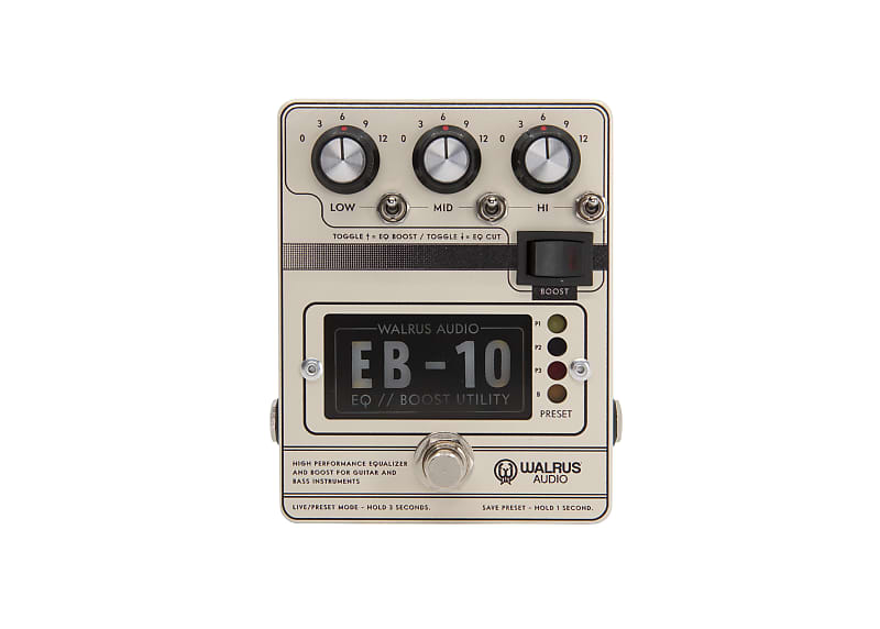Walrus Audio EB-10 Preamp / EQ / Boost Effects Pedal (Cream)