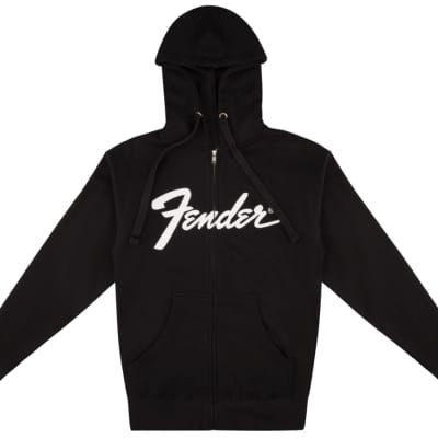 Fender Guitars Transition Logo Zip-Up Hoodie Sweatshirt, Black, X