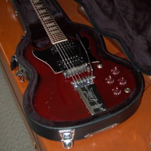 Vintage RARE Hoyer ROT2 SG Style German Guitar 1970's Burgandy Whammy Hardshell Case image 11