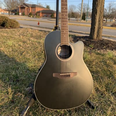 Ovation Applause Standard Super Shallow Acoustic Electric Guitar, Black Satin AB image 3