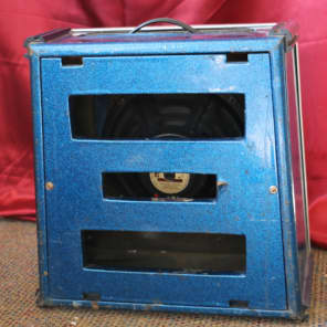 Jensen Vintage Trapezoid 12" Speaker Cabinter  1960's Blue Sparkle image 4