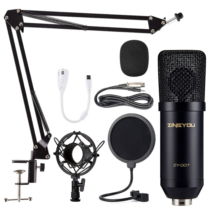FIFINE USB C&A Gaming Streaming Microphone Kit for PC Computer, Arm Stand  Mute Button&Gain,Studio Mic for Podcast Recording-T683