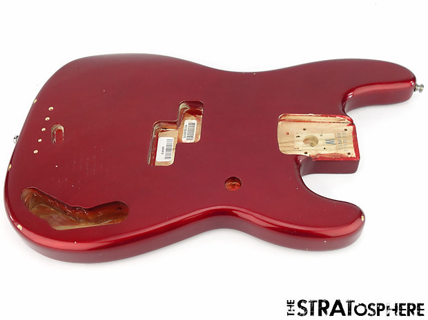 * Fender Nate Mendel Road Worn P Bass BODY Precision NITRO Candy Apple Red  #819