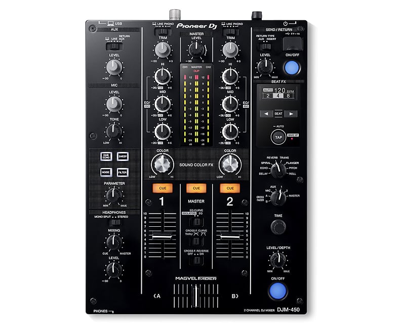 Pioneer DJ DJM-450 Compact Two-Channel DJ Mixer DJM450 Black PROAUDIOSTAR image 1