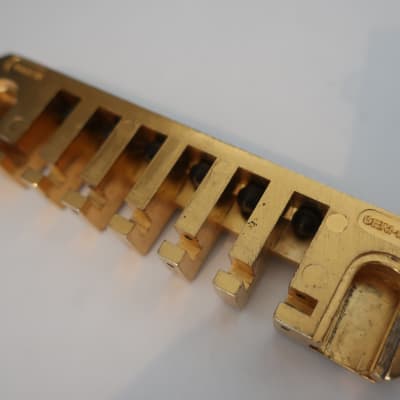 Vintage 1980s Schaller Leo Qaun Kahler Adjustable Fine Tune Guitar Bridge Tailpiece Brass image 2