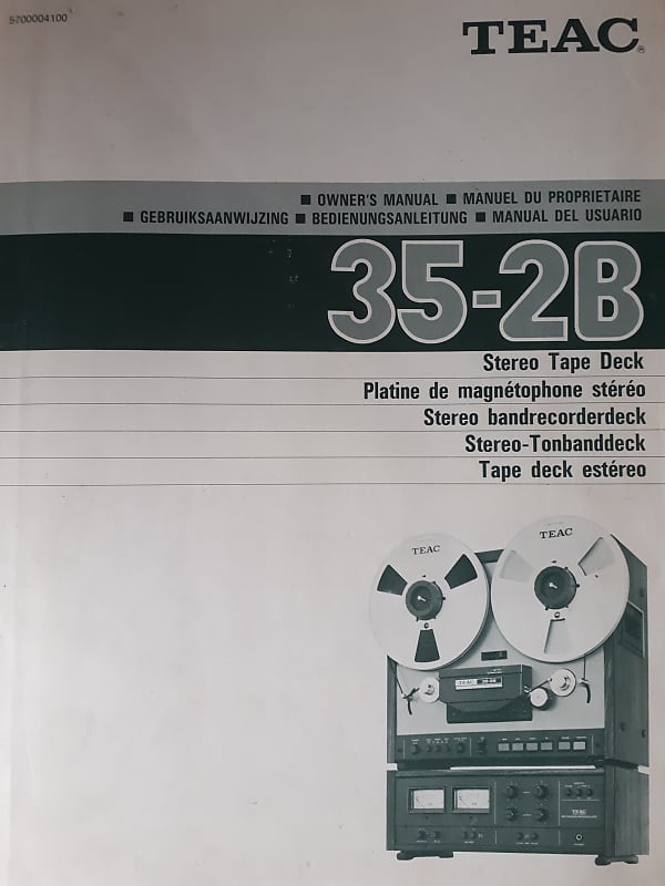 Owner's Manual for TEAC 35-2B Stereo Tape Deck in English, French, German, Spanish and Dutch1981 image 1