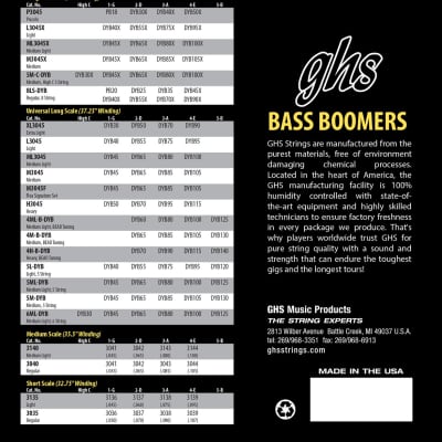 GHS Boomers Bass Guitar Strings; 50-115 image 2