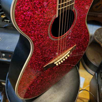 Daisy Rock SGS-DR6205 Deep Pink Sparkle Acoustic Guitar image 5
