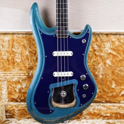 Guyatone EB-9 Sharp 5 Bass MIJ 1960's Sparkle Blue w/ Hard Case for sale