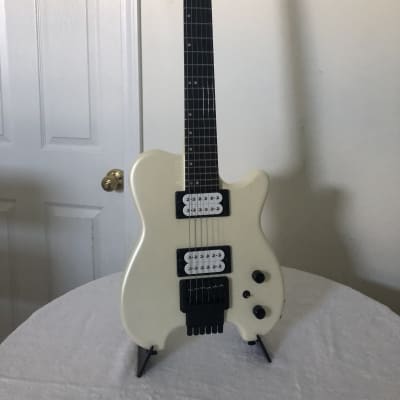 Kiesel HH2 Allan Holdsworth Semi-Hollow Headless 6-string Guitar circa 2016 Pearlescent White image 2
