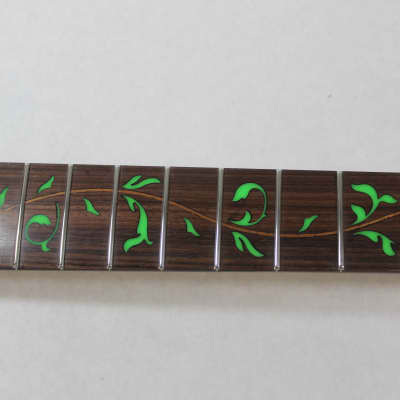 7 string Green Glo Vine Inlay  Neck-fits ibanez (tm) rg jem UV bodies- 65mm Heel - J1580 image 7