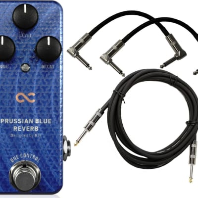 One Control BJF Series Prussian Blue Reverb Pedal w/ 3 Cables for sale