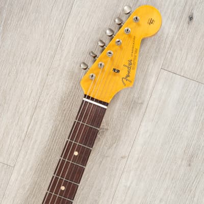 Fender Custom Shop Michael Landau 1963 Stratocaster Guitar, Fiesta Red over 3-Color Sunburst image 10