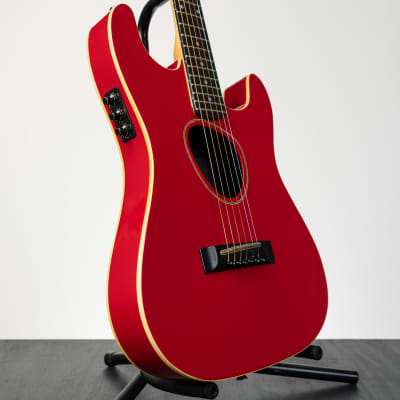 Kramer Ferrington American Series Acoustic Electric Guitar banana headstock RED image 3