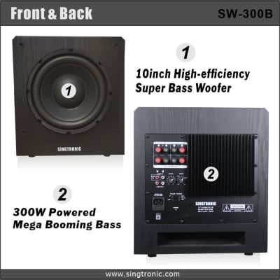Singtronic 1500W Karaoke Speaker/Amplifier System w/ 300W Subwoofer image 5
