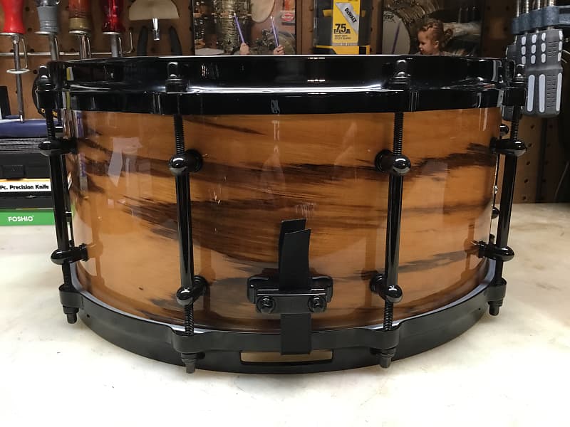 ddrum Dios Exotic Series 6.5”x14” Snare Drum - Zebra Wood / Maple