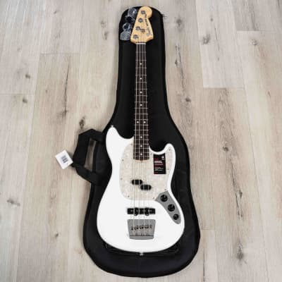 Fender American Performer Mustang Bass Guitar Rosewood Arctic White image 10
