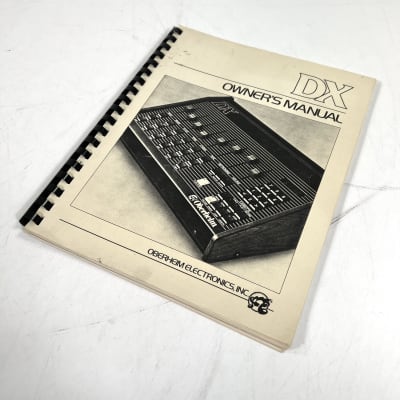 Oberheim  DX Owner’s Manual