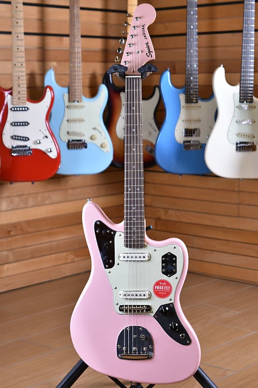 Squier (by Fender) FSR Classic Vibe '60s Jaguar Shell Pink with Matching  Headstock