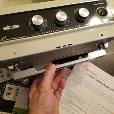 Revere T-2200-C EL84 8 Watt Mono Tube Amp, alnico speaker, and cabinet:  Stereo Companion 1961 - Beige plastic and silver image 9