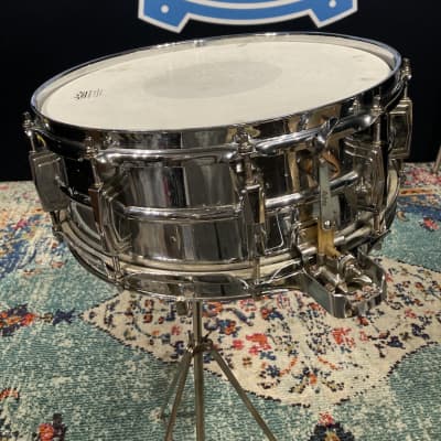 Ludwig Pre-Serial Aluminum 410 Super-Sensitive 5x14" Snare Drum. Brass Bottom Hoop. image 8