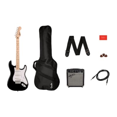 Squier Sonic® Stratocaster® Pack, Maple Fingerboard, Black, Gig Bag, 10G - 120V image 1