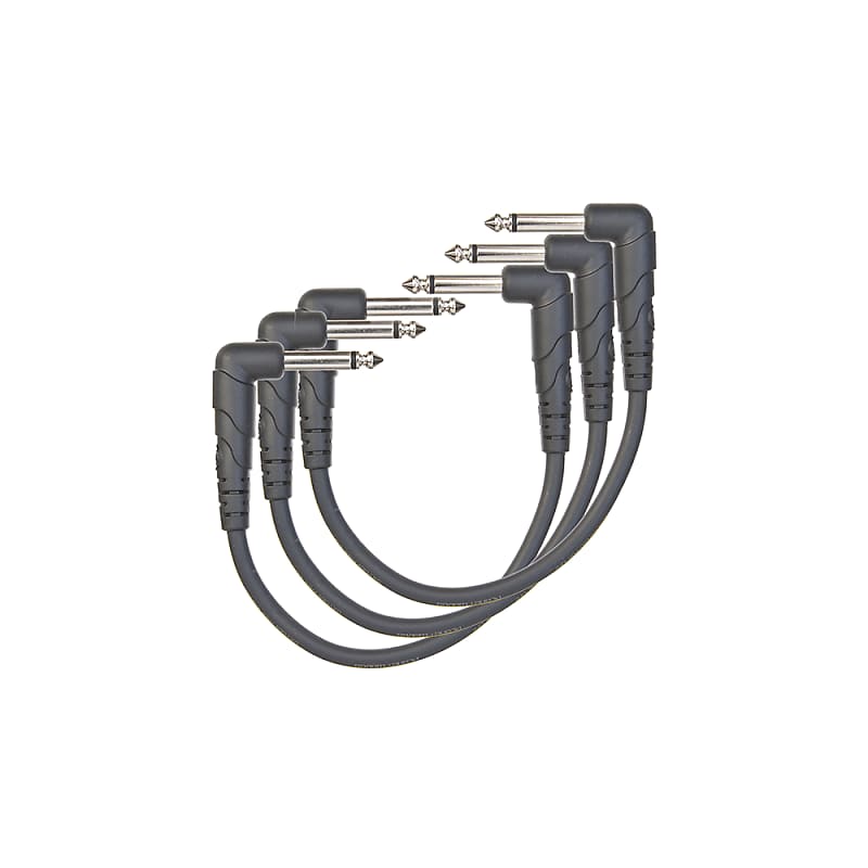 D'Addario PW-CGTP-305 Classic Series 1/4" Angled TS Patch Cables - 6" (3) image 1