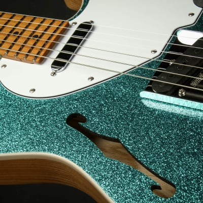 Suhr Eddie's Guitars Exclusive Custom Classic T Roasted - Aqua Sparkle image 17