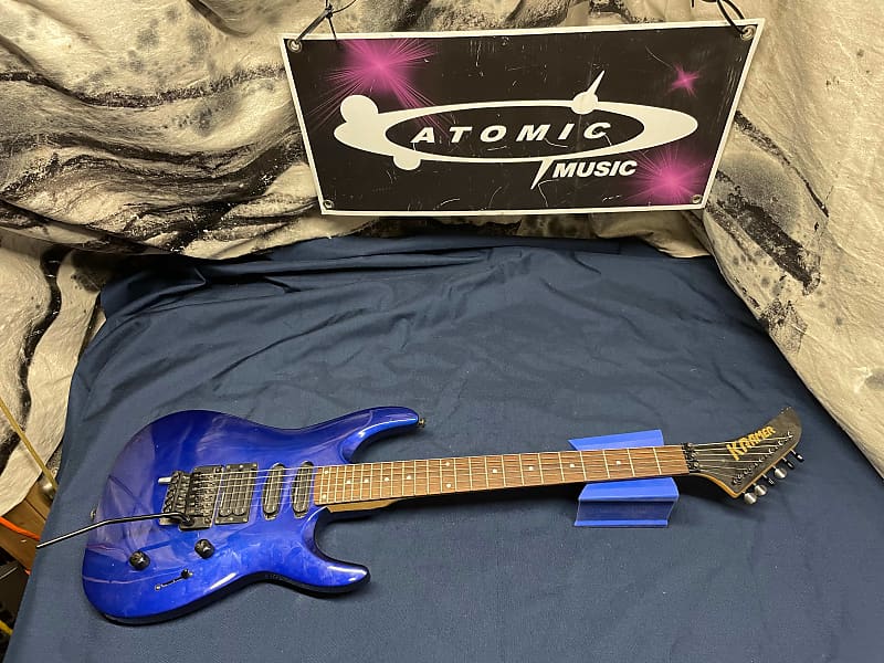 Kramer Striker Custom HSS FR Guitar with Reverse Headstock Quad Rail + 2x  Dual Rail pickups - Blue