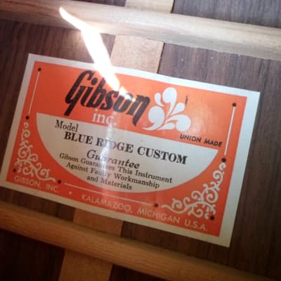 Gibson  Blue Ridge Custom Rosewood Acoustic Guitar image 8