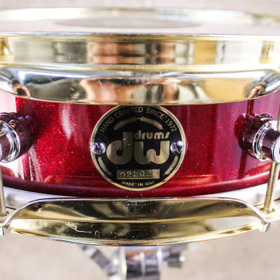 Neil Peart's DW 3 x 13 Red Sparkle Piccolo Snare Drum 1996 - Red Sparkle image 9