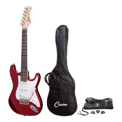 Casino ST-Style Short Scale Electric Guitar Set (Candy Apple Red) for sale