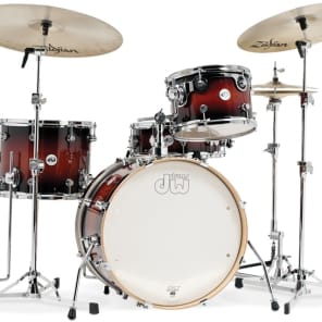 DW DDLG2004TB Design Series Frequent Flyer 4-piece Shell Pack with Snare Drum - Tobacco Burst image 11