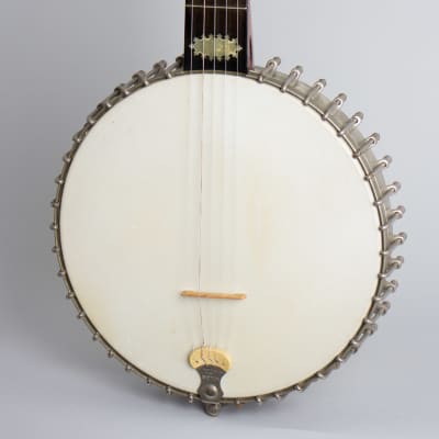 George C. Dobson  Victor Superior 40 bracket 5 String Banjo,  c. 1888, black gig bag case. image 3