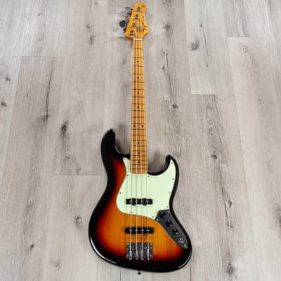 Tagima TW-73 4-String Bass, Maple Fretboard, Sunburst w/ Mint Green Pickguard image 3