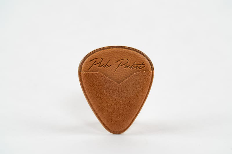 Pick Pocket Guitar Pick Holder Brown Leather Reverb