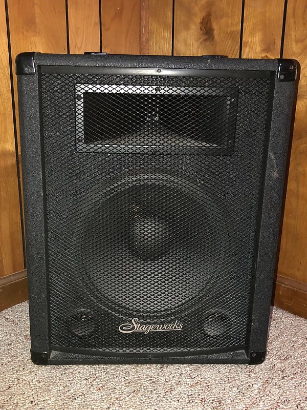One (1) Pair, Stageworks LG12 2Way PA Speaker (L & R) Reverb