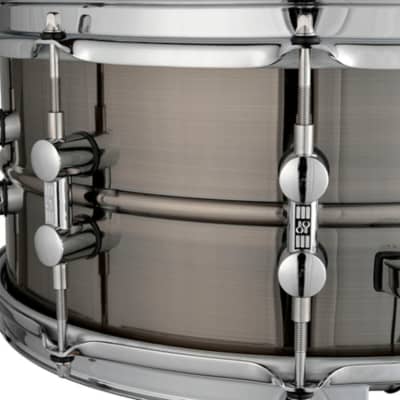 Sonor Kompressor Brass Snare Drum, Black Nickel Plated, 13" x 7" image 4