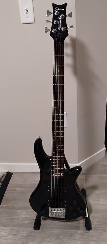 Schecter Diamond Series Deluxe 5 String Electric Bass Guitar - Black