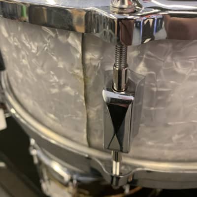 Leedy Elite Standard 5x14 Snare Drum 2000’s White Marine Pearl image 12