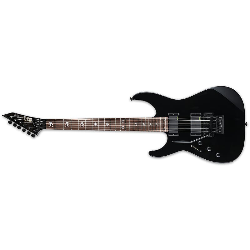 ESP LTD Kirk Hammett KH-602 Left-Handed Guitar, Macassar Ebony Fretboard, Black image 1