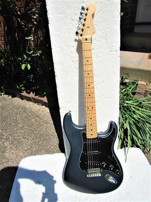 Fender Stratocaster,  2002 Mexico, Gun Metal  Blue Satin Finish, Gig Bag image 1