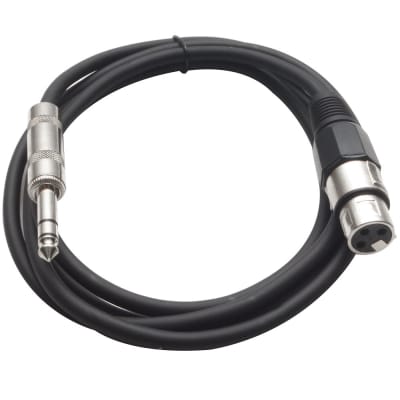 SEISMIC (6) Black 1/4" TRS - XLR Female 6' Patch Cables image 2